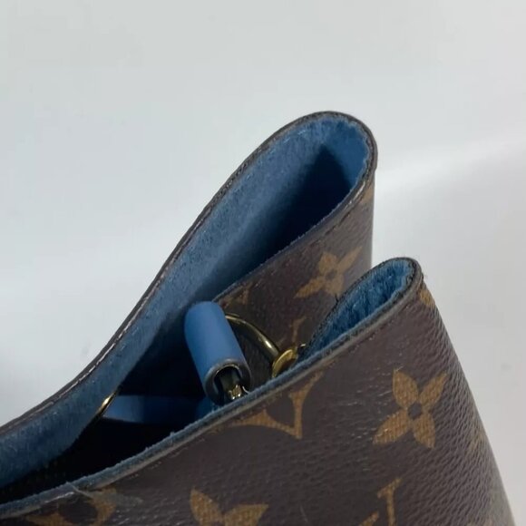 LOUIS VUITTON Monogram Neonoe Bucket type Shoulder Bag Brown x blue - Picture 9 of 16